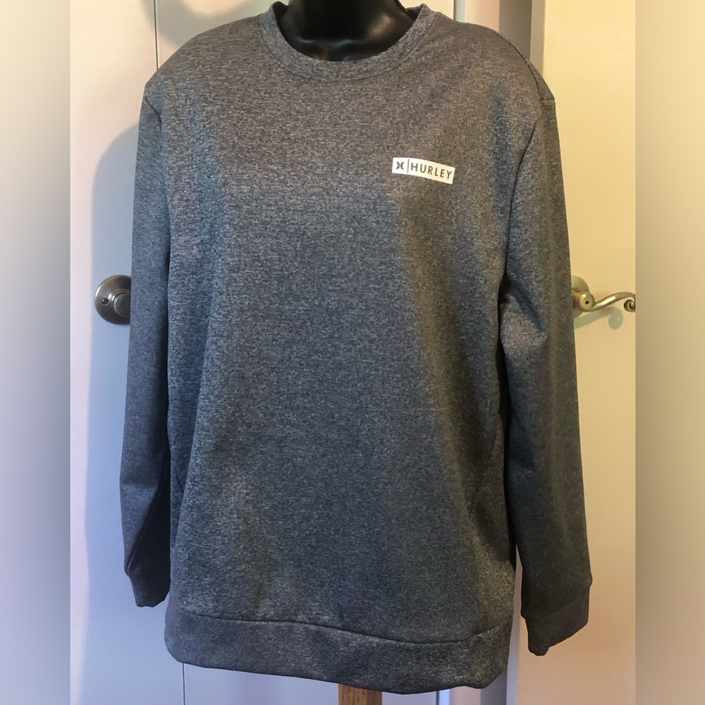 Hurley Men's Heather Gray Crewneck Pullover